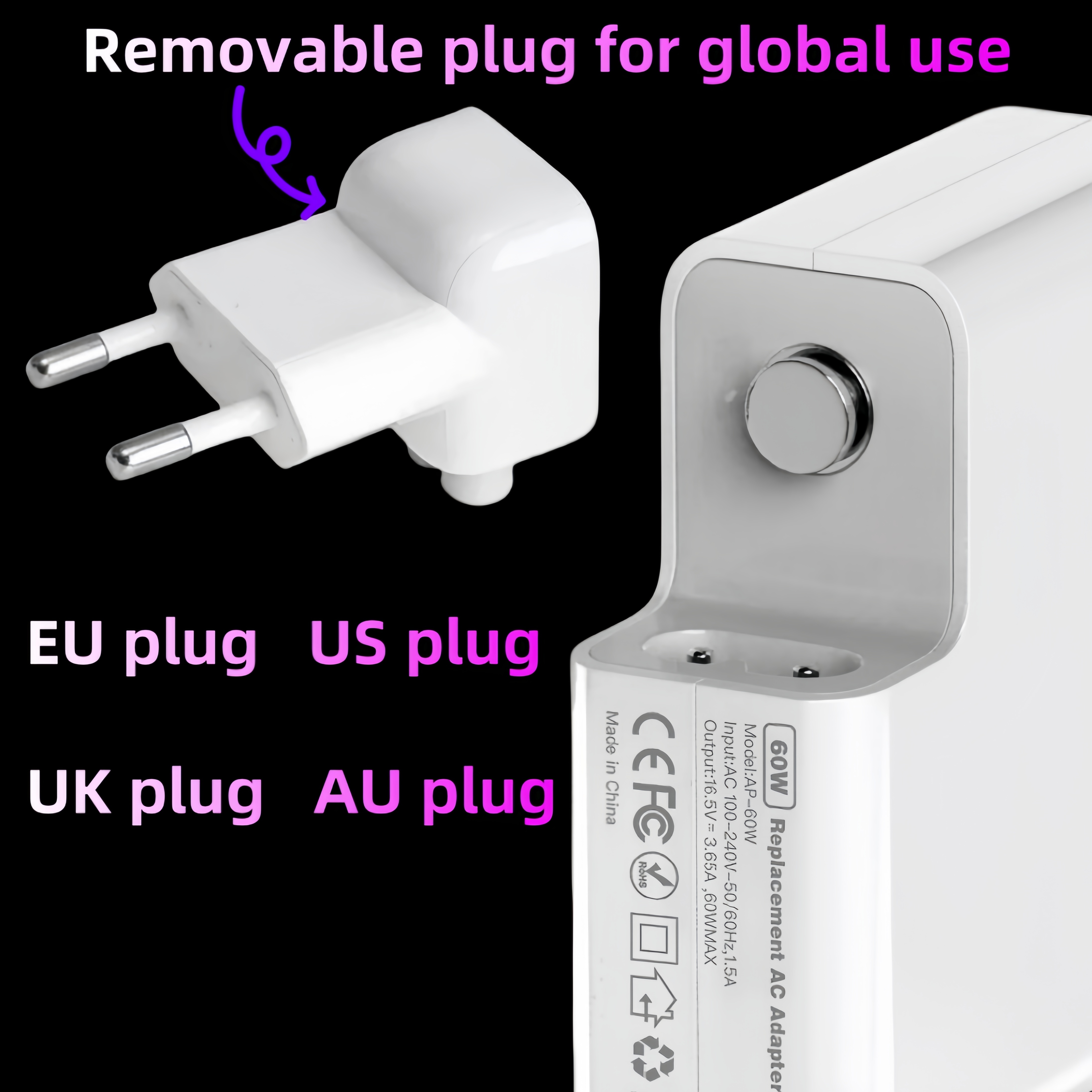 MacBook 45W 60W 85W Magsafe 1/2 Magnetic Charging for MacBook Air/Pro A1466 A1278 A1502 A1398 A1286 Power Adapter Fsat Charger