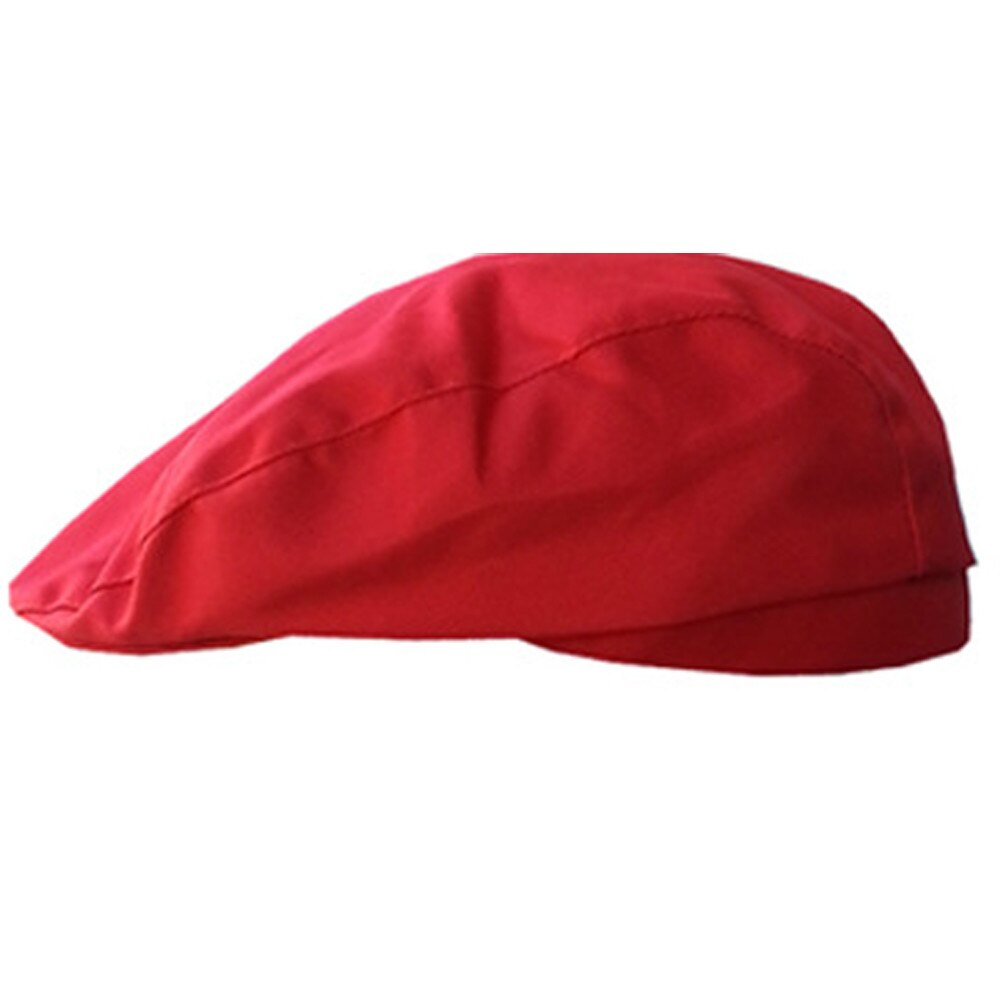 Men Women Chef Hat Catering Baker Kitchen Cook Beret Beanie Duckbill Beret Hat Soft Solid Color Beret Golf Caps Hats: Red 