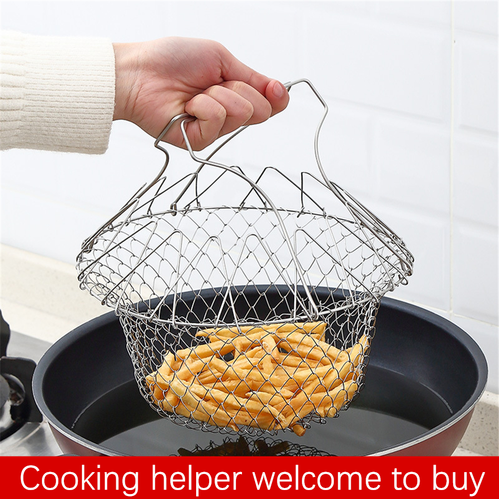Rustfritt stål stekt butikk nudler kjøkken frites verktøy vegetabilsk avløpskurv husholdning lekkasjesikker nett skje folding filter
