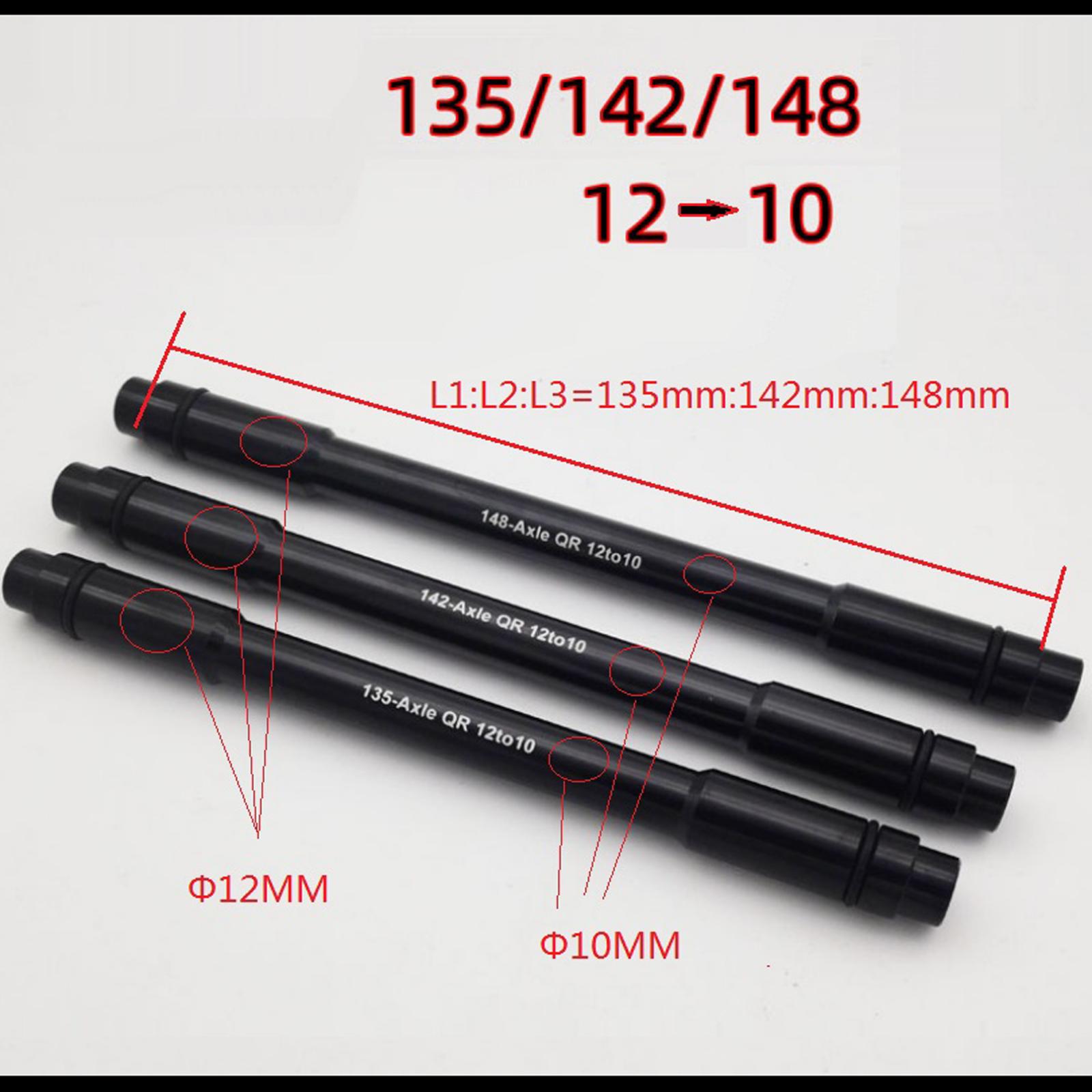Bike 12mm to 10mm QR Adapter Thru Axle Hub 135mm/142mm/148mm Bicycle Parts Bike Quick Release Thru Axle Hub Adapter
