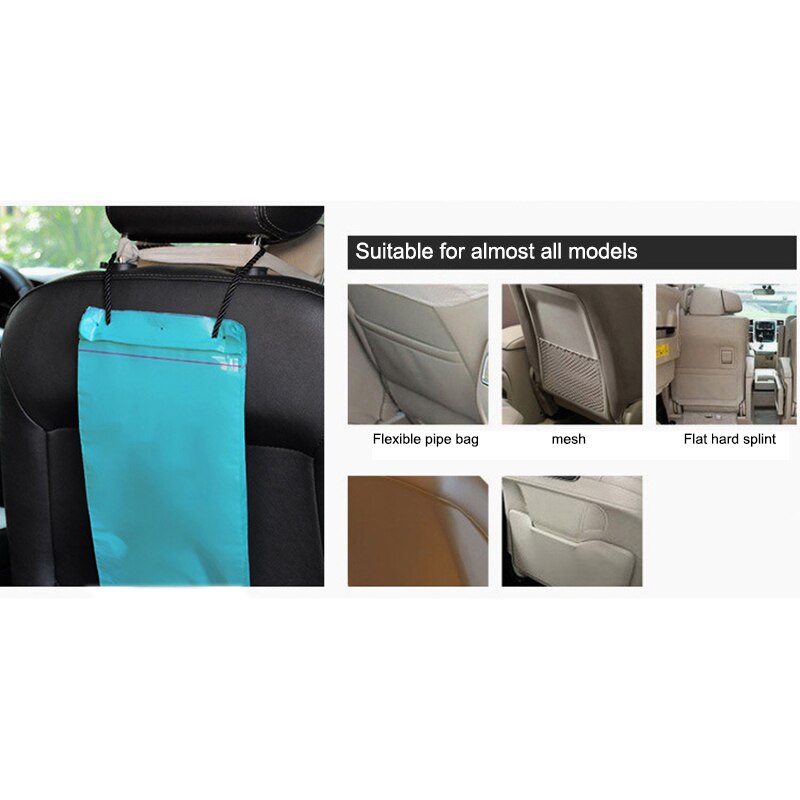 50 stuks Auto Afsluitbare Vuilniszak Auto Seat Terug Opknoping Prullenbak Prullenbak Zak Opbergtas Auto Interieur Accessoires Lekvrij