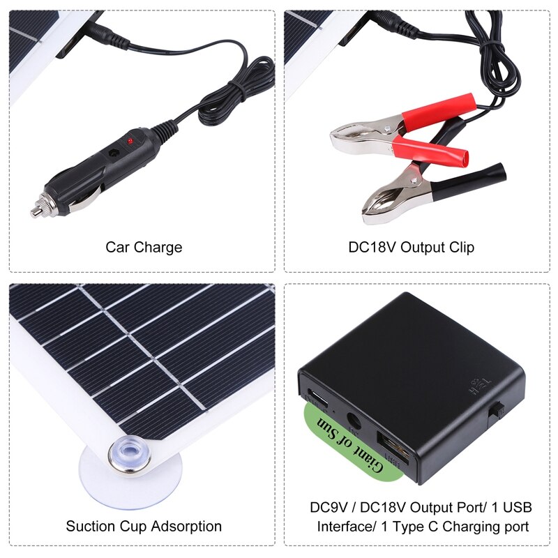 200W Solar Panel Kit 12V Battery Charger with 100A Controller Caravan Boat