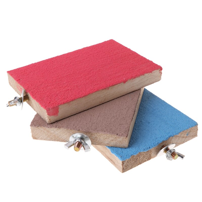 Soporte de percha para loro, plataforma de soporte, muela de madera colorida, juguetes para periquito