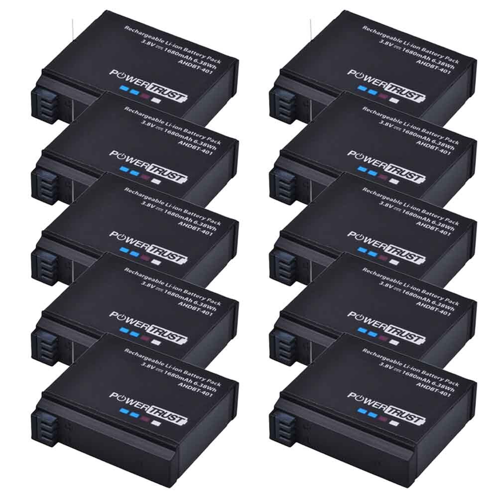 Powertrust 4 Stuks 3.8V Ahdbt 401 1680Mah Voor Go Pro AHDBT-401 AHDBT401 Li-Ion Digitale Camera Batterij Voor Gopro 4 Hd Hero 4 Hero4: 10B