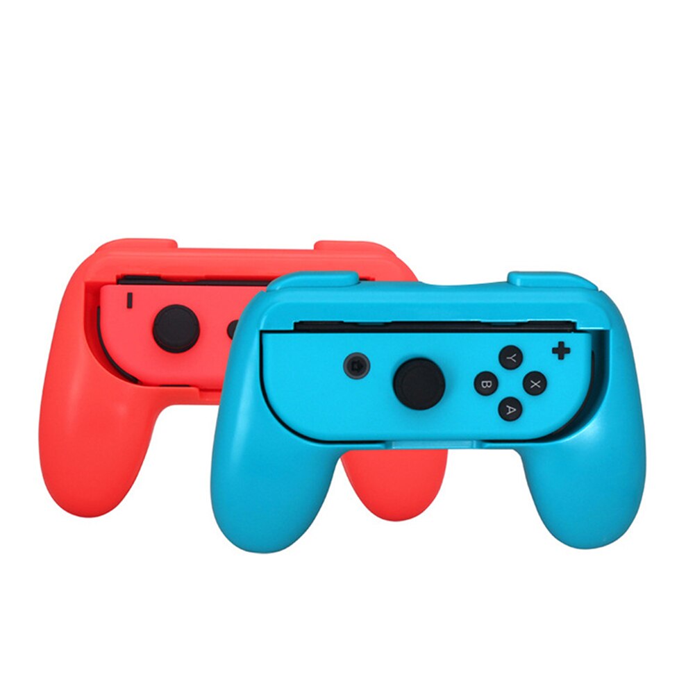 2 stk til nintendo switch joy-con gamer håndtag greb joycon stativ komfortabel controller holder til nintendo switch spil: Rødblå