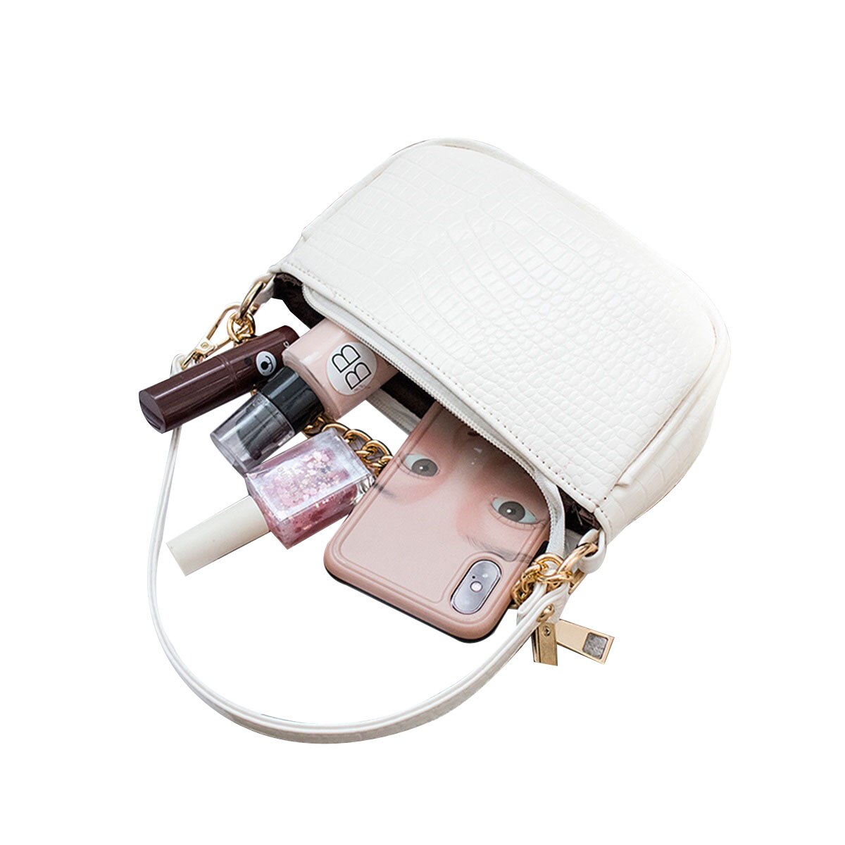 Women's Mini Shoulder Bag Alligator Solid Outdoor PU Postman Bag Chain Handbag