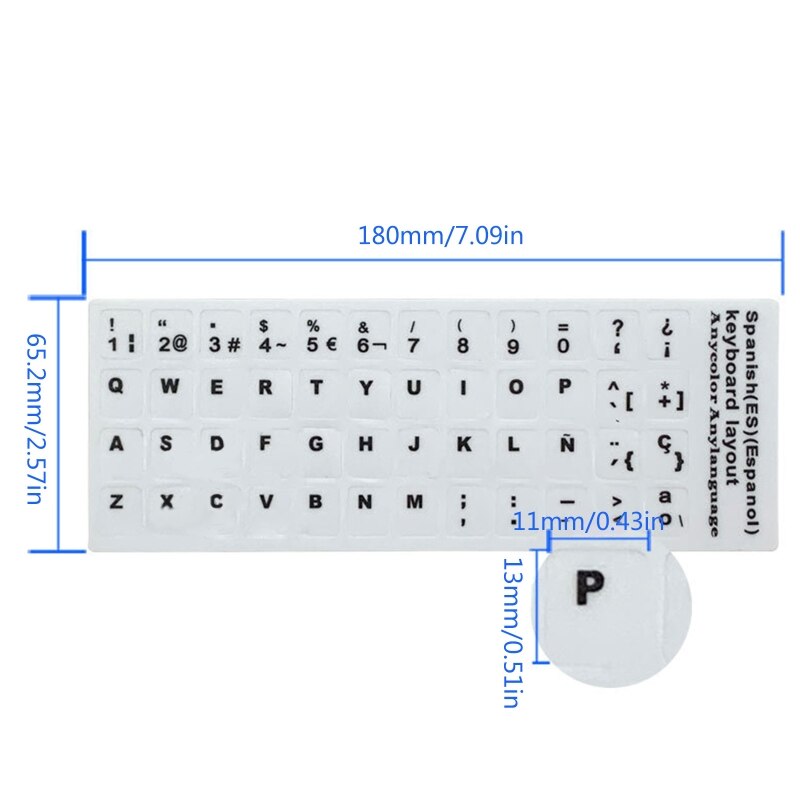 Computer Keyboard Sticker Spanish Language Keypad Decals Keyboard Cover PVC Protective Film for PC Laptops