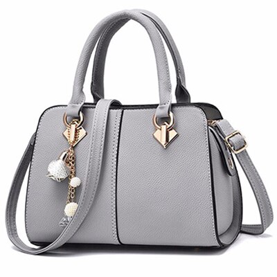 vrouwen hardware ornamenten solid totes handtas lady party purse casual crossbody messenger schoudertassen: Gray