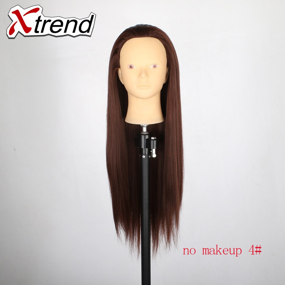 Mannequin Head - 22 Inch Training Head with Holder - Synthetic Fiber Hair for Styling Practice: 4 NO