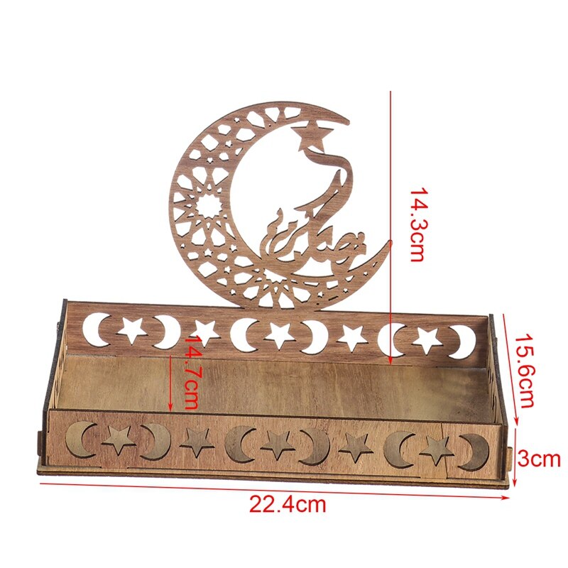 Moon Star Houten Ramadan Decoratie Voor Thuis Islamitische Moslim Party Decor Eid Mubarak Ramadan Kareem Voedsel Lade Eid Al adha: tray-E