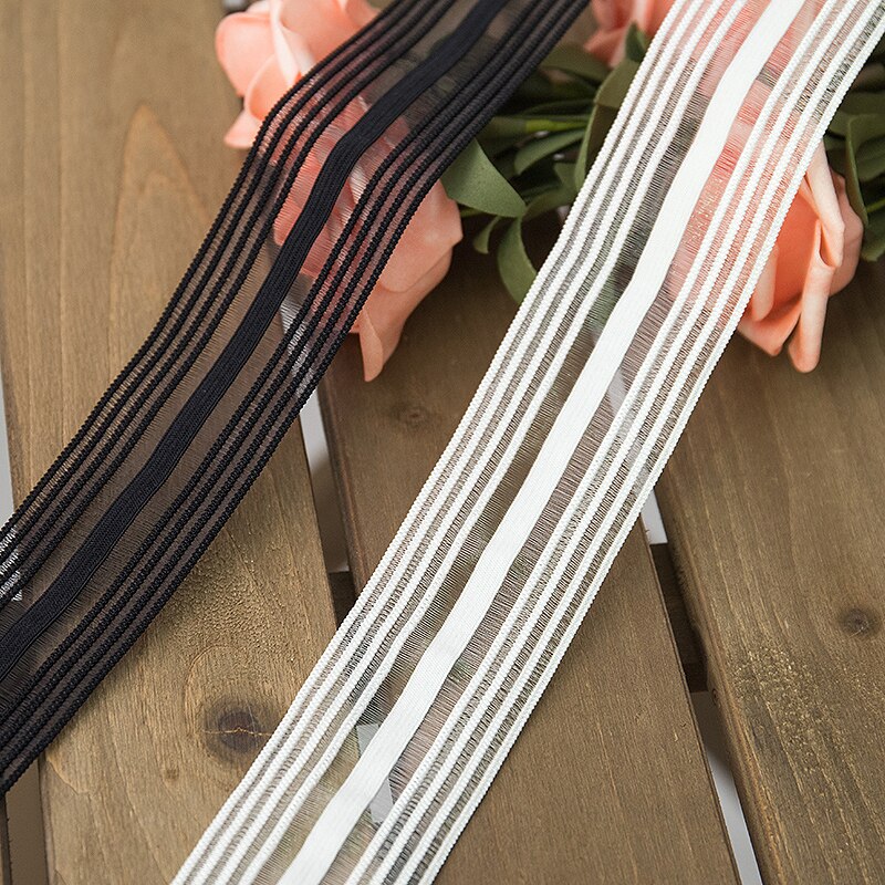 elastic band for garments underwear DIY handmade crafts webbing strap black white needlework sewing accessories 5yards/lot