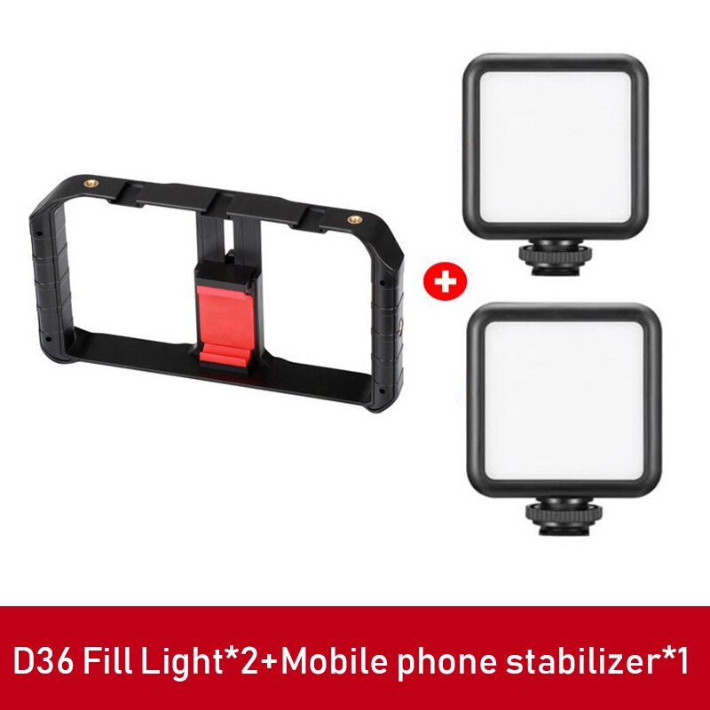 Jumpflash Tripod Phone Stabilizer Holder Condenser Microphone LED Fill Light for Photo Video Selfie Camera Phone: E