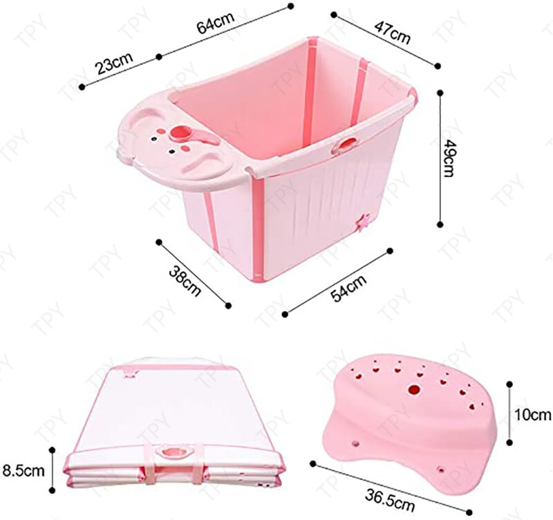 Baignoire pliable verticale grand espace baignoire pliable bassin de douche avec baignoire amovible adapté aux bébés de 0-6 ans