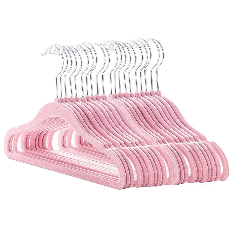20 Pack Baby Velvet Hangers Non Slip Clothes Hangers,Ultra Thin Space Saving Kids Hangers (Pink)