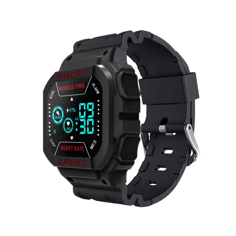 Smartwatch mit i3- zoll-farbdisplay, geeignet für damen und herren, mit blutdruckmessung, fitness-tracker und schrittzähler, sport-smart-armband: Schwarz