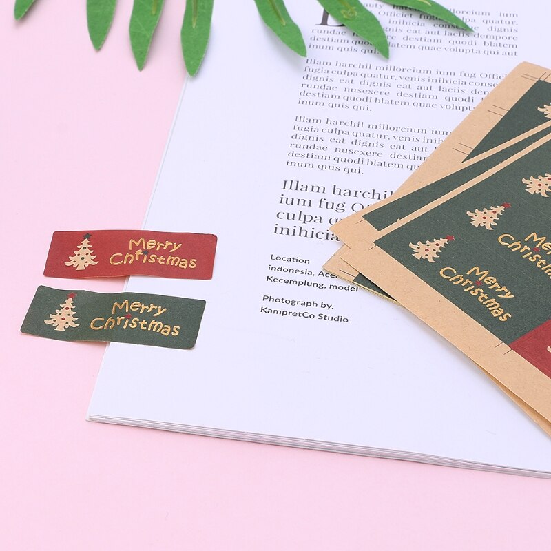 100Pcs Merry Christmas Package Seal Sticker For Label Sticker Scrapbooking