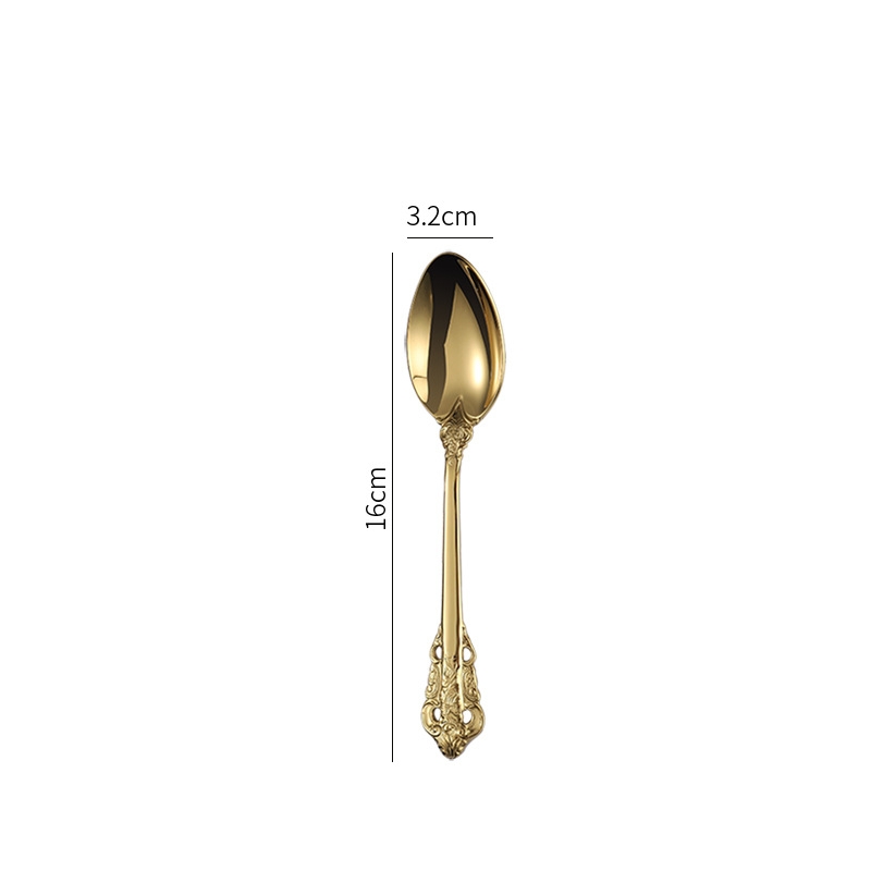 Luxus Palace Besteck Set Edelstahl Steak Messer Gabel Hause Komplette Geschirr Kaffee Löffel Teelöffel Küche Utensilien: Grau