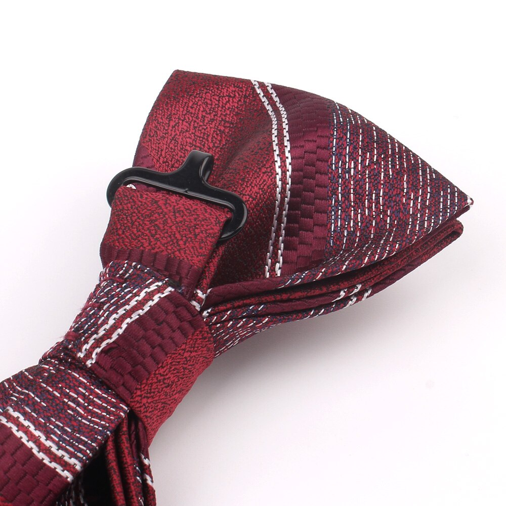 Claret Men Bow Tie Classic Jacquard Bowtie For Men Adult Striped Bow Ties For Business Wedding Butterfly Suits Cravats Bowties
