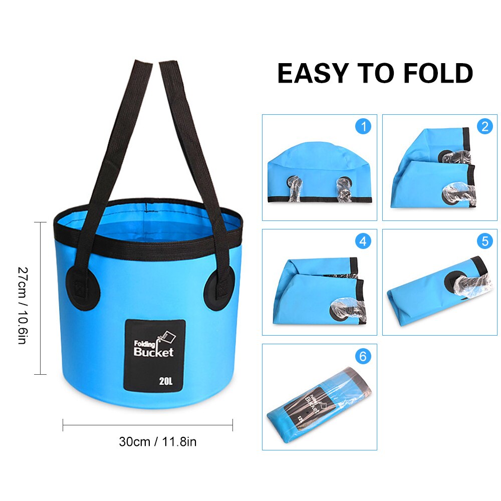 Cubo plegable eléctrico para ducha al aire libre, Kit de Ducha de Camping de 12V, para viaje, lavado de coche, Camping, senderismo, riego de plantas con flores
