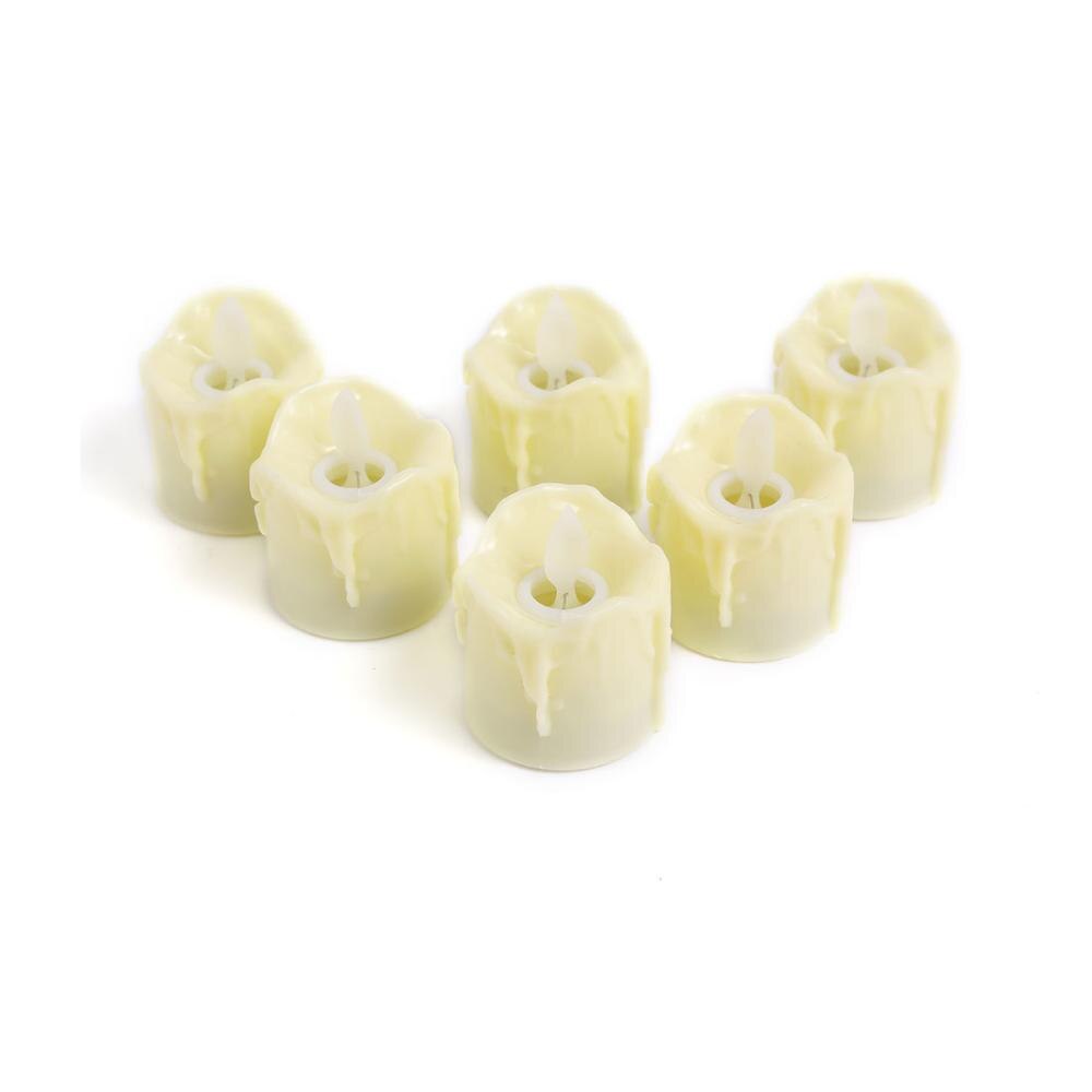 Pack of 6 Remote Control Birthday Candles,Realistic Moving Wick Flameless Tealights For Church Dinner Decoration
