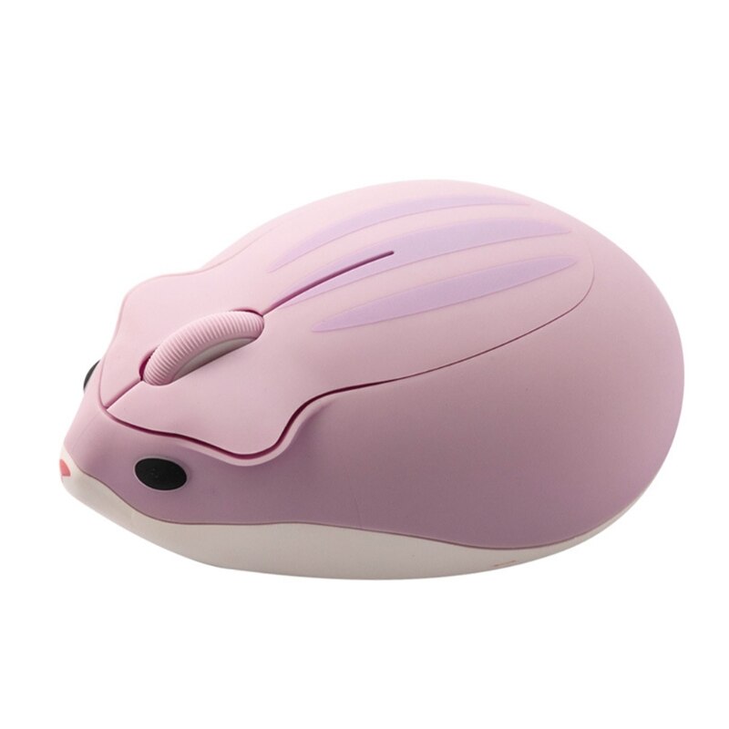 2.4G Wireless Optical Mouse Cute Hamster Cartoon Computer Mice Ergonomic Mini 3D: Purple