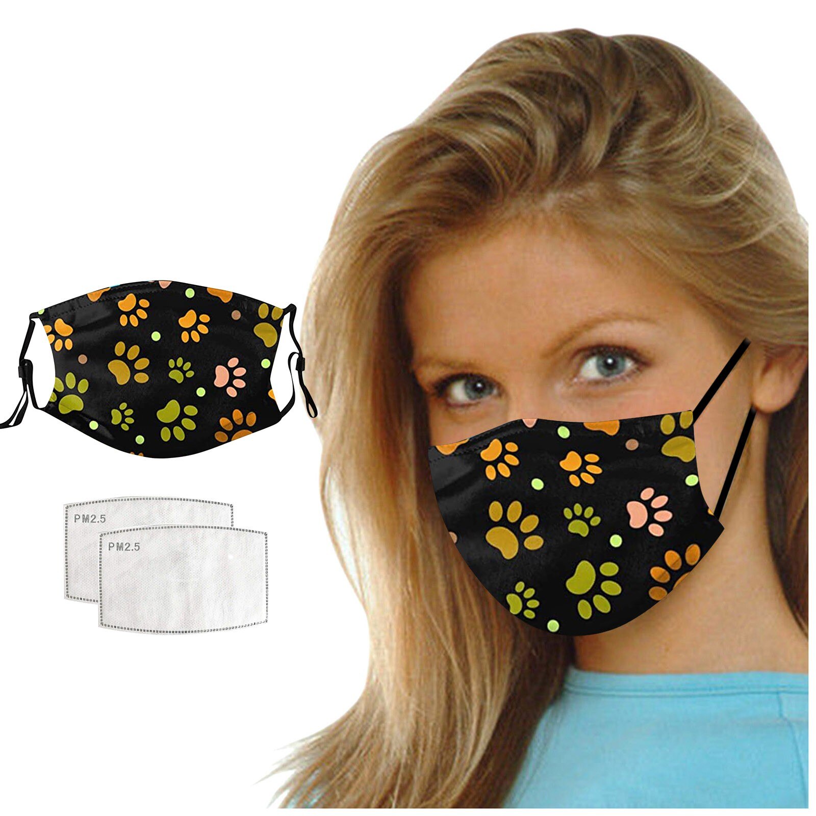 ski Fasemask Adult Animal Dog Printed Bandana Washable Reusable Fabric Lavables Masque Bandana: B