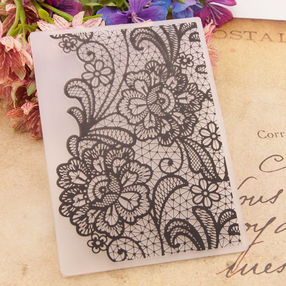 Flowers Lace Plastic Embossing Folder For Scrapbook DIY Album Card Tool Plastic Template