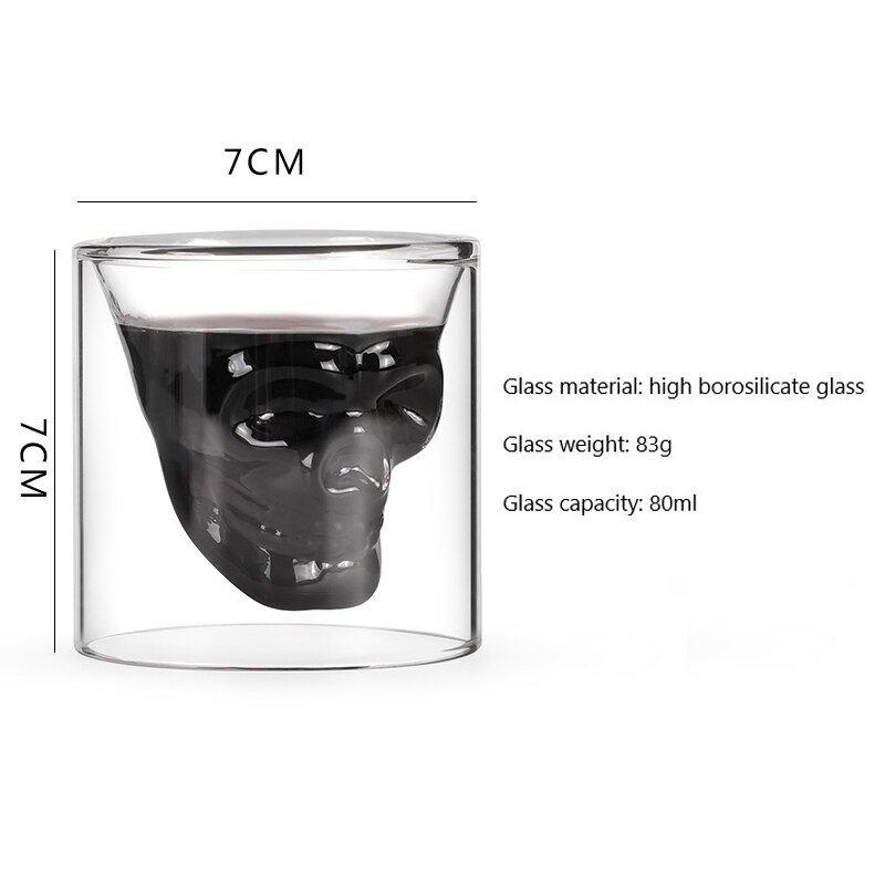 Globe Whiskey Decanter Set 800Ml Wine Brandy Dispenser Craft Skull Wine Bottle Holder Decanter Wine Bar Home Party Decoration: Skull cup
