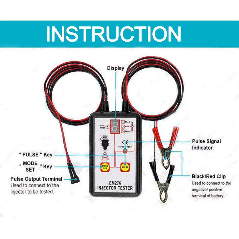 Professionele EM276 Injector Tester Brandstof Injector 4 Modi Tester Krachtige Fuel System Scan Tool EM276 Injector Tester