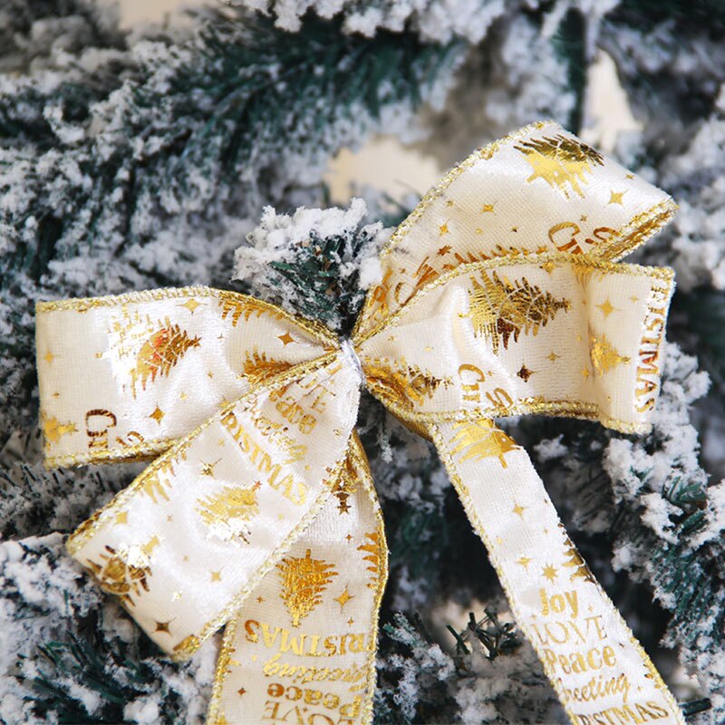 Verpakkingslint kerstboom strik boeket verpakkingslint bedrukking doek kerstversiering lint