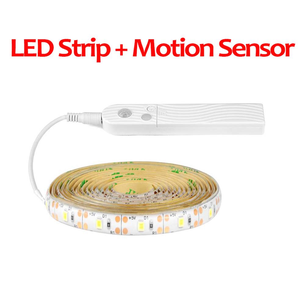 LED Mirror Light PIR Motion Sensor Vanity Backlight For Mirror Adhesive Tape USB /Battery Powered Makeup Dressing Mirror lamp: Warm White / With Motion Sensor / 3m