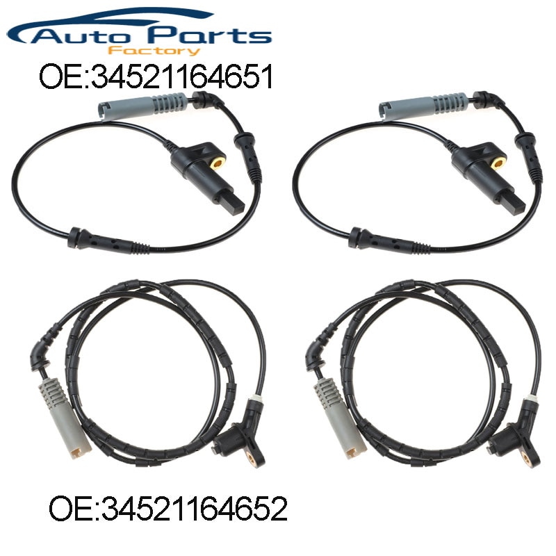 4 PCS Front Rear ABS Wheel Speed Sensor Fits BMW E46 34521164651 34521164652