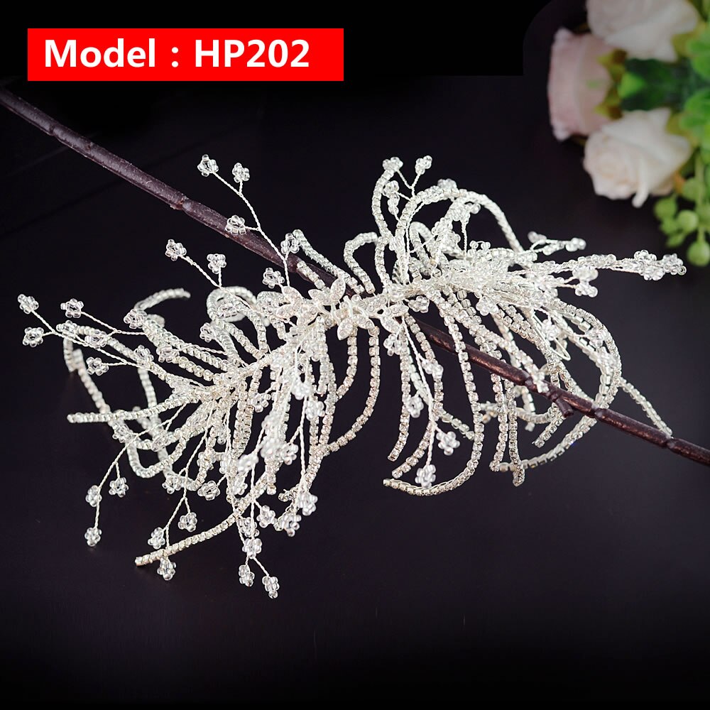 wedding hair accessories bridal hair flower hair piece Bridesmaid hair comb pearl hair clip Silver rhinestones hair jewelry: HP202