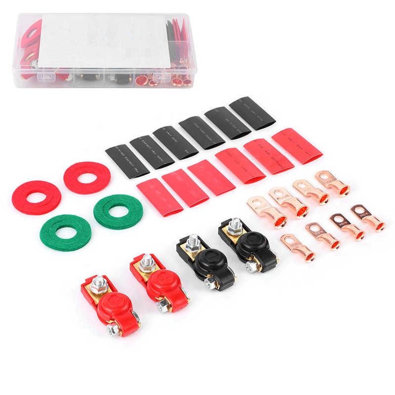 Car Battery Tray Adjustable Hold Down Clamp Bracket battery hydrometer Universal Battery Terminal Clamps Wire Lugs Heat Shrink