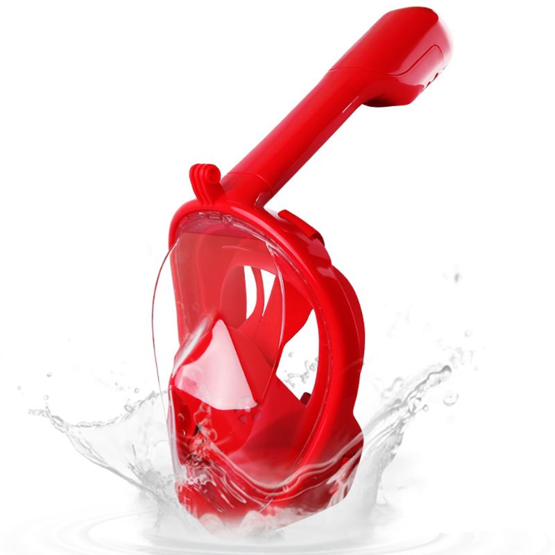 Máscara de buceo cara completa snorkel máscara subacuática antivaho pesca submarina máscara G92F: Red