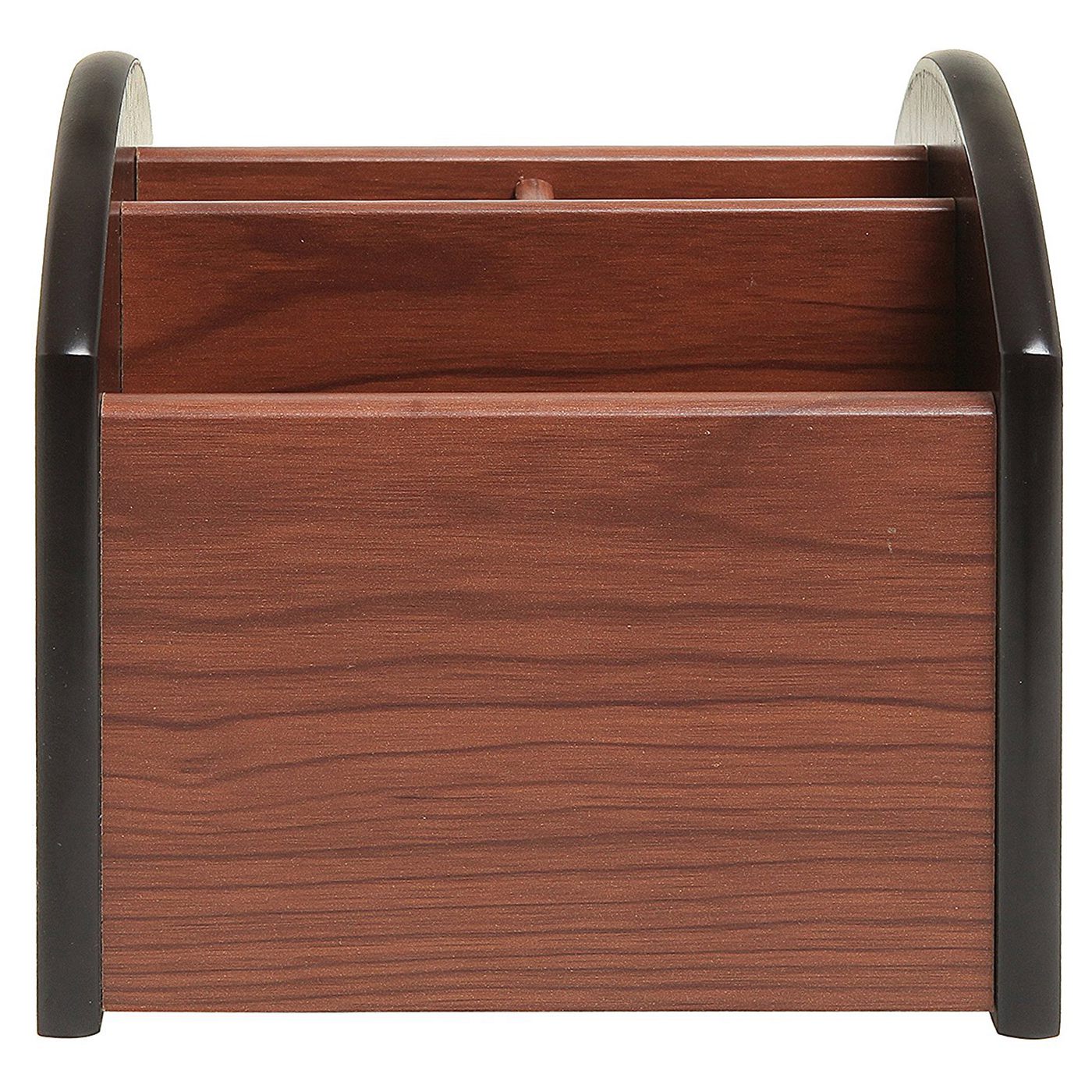 Roterande trä 4 -fack skrivbord kontorsmaterial förvaring organisator / snurrande fjärrkontroll caddy