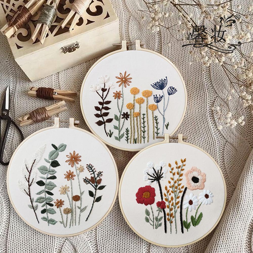 Broderi diy nybegynder materiale pakke blomster mønstre korssting kits håndlavet korssting serie kunst håndværk syning dekor