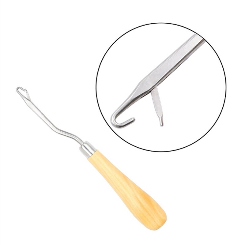 1pc Wooden Handle Hook Knitting Machine Tool Diy Handmade Crafts Knitting Tool