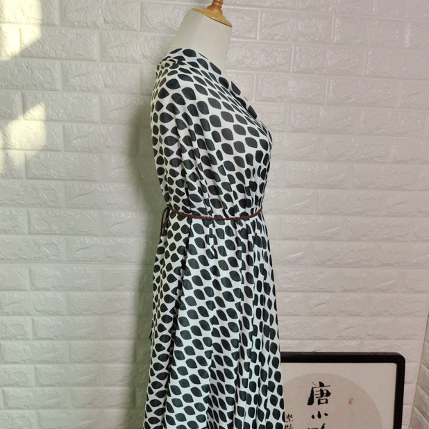 Simple impreso seda algodón crepe de crepe seda tela 60% seda 40% algodón vestido diy tela