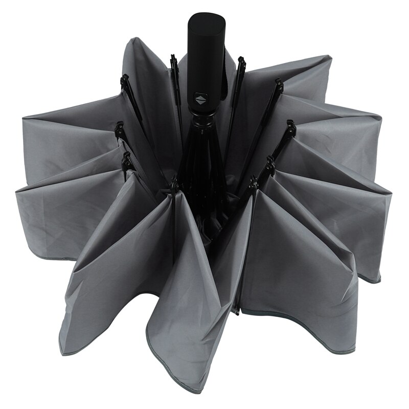 Paraguas automático plegable resistente al viento para hombre y mujer, paraguas grande a prueba de viento, a prueba de viento, 10K:  Grey