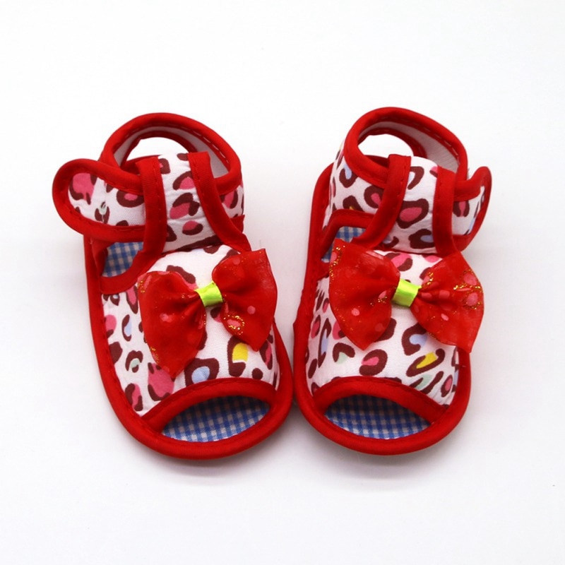 Bogen Mädchen Sandalen Tuch Baumwolle Neugeborenen Baby Schuhe Sommer Atmungsaktive Sanft drucken Sandalen Für Mädchen Kleinkind Schuhe