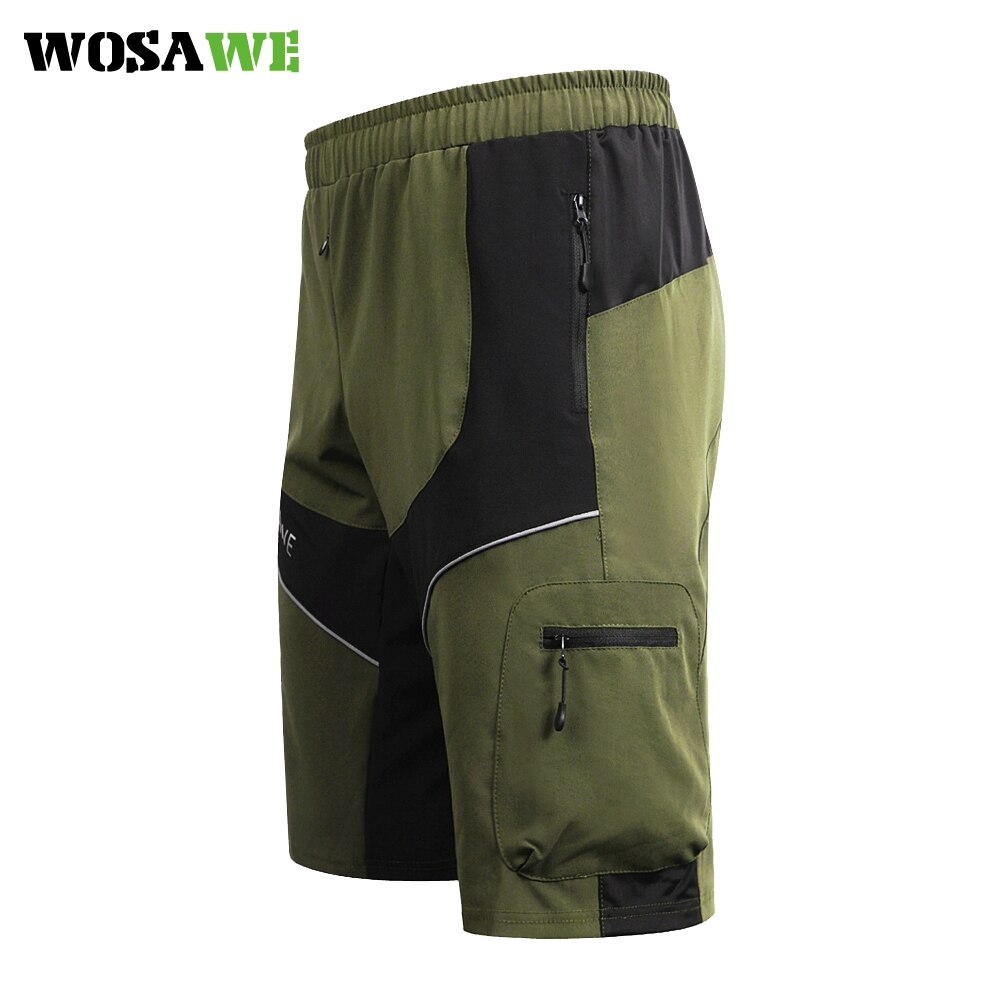 WOSAWE-pantalones cortos para deportes al aire libre para hombre, pantalones para descenso de bicicleta de montaña, resistentes al agua, holgados