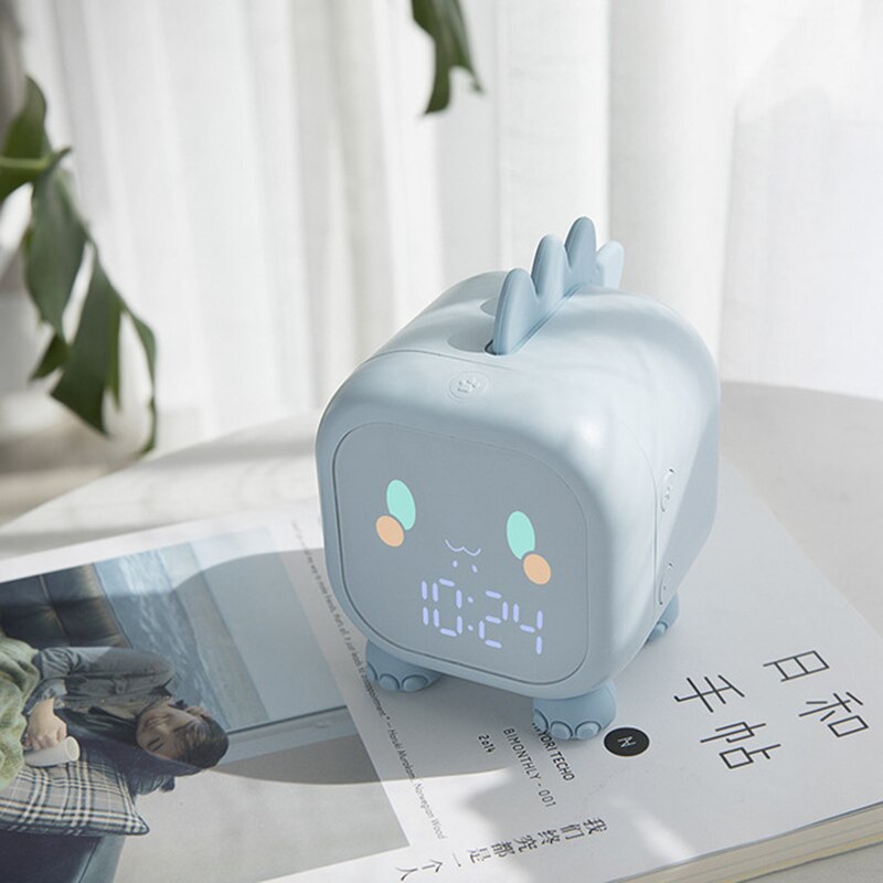 Digital Alarm Clock Kids for Bedroom with Temperature Alarm System Led Cartoon Alarm Clock Voice Control Digital Voice Time
