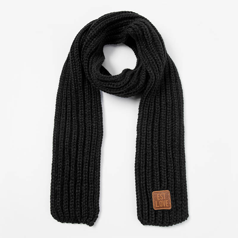 garçons filles hiver écharpe enfants pompon bébé écharpe cou plus écharpes tricot laine foulard: Black