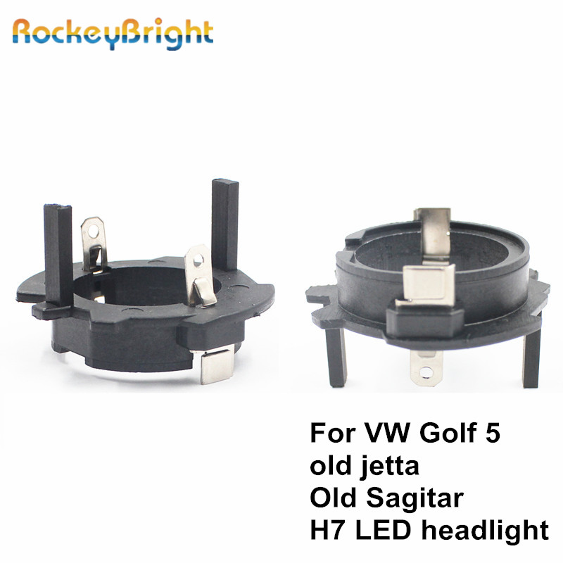Rockeybright H7 Led Koplamp Retainer Clip Voor Volkswagen Oldjetta Sagitar Golf 5 Led H7 Adapter Koplamp Socket H7 Lamp Houder