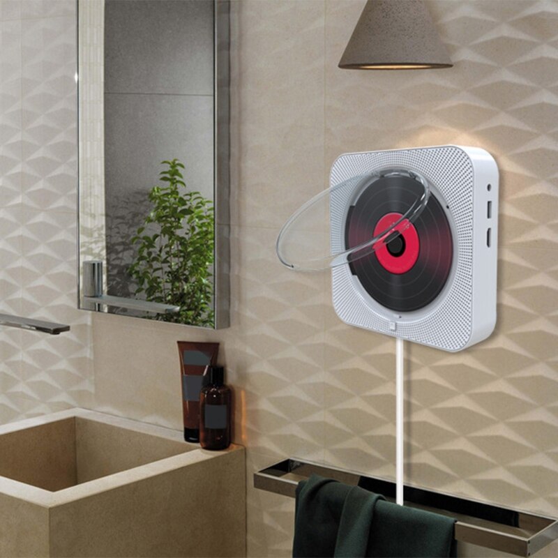 Bluetooth Player Portable Wall Mountable Music Player Home Audio Player With Remote Control FM Radio Headphone Jack AUX