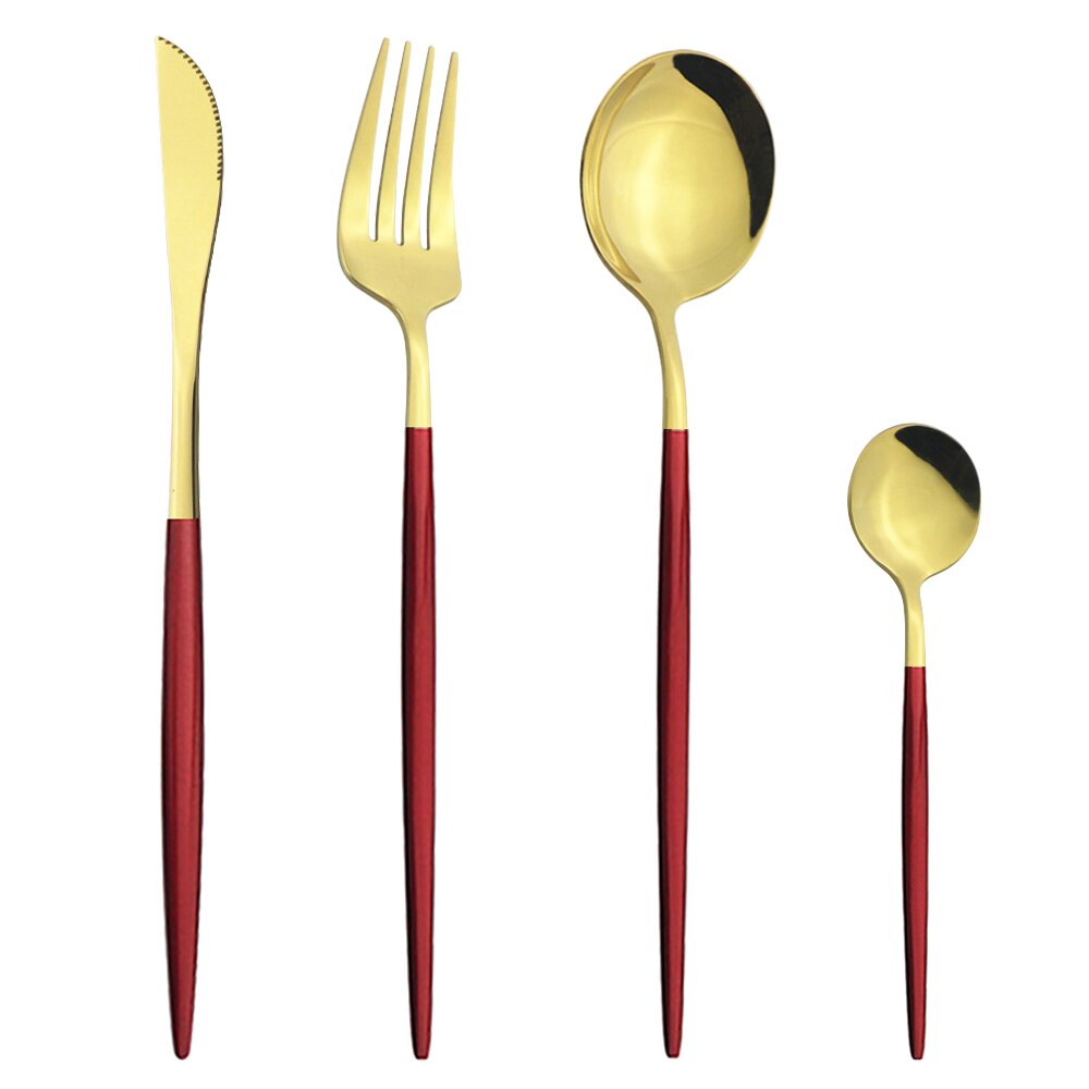 Schwarz Silber Besteck Set Abendessen Messer Dessert Gabel Löffel Stäbchen Geschirr Set Edelstahl Besteck Küche Geschirr
