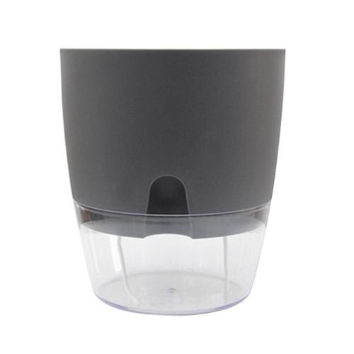 Clear Automatic Water Absorption Self Watering Hydroponic Flower Pot Planter Home Office Decorative: Grey / XS