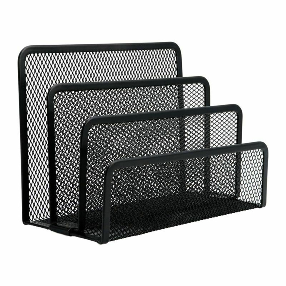 Sort mesh brev sorterer post dokumentbakke skrivebord kontor arkivholder multifunktionel arkivholder: Default Title