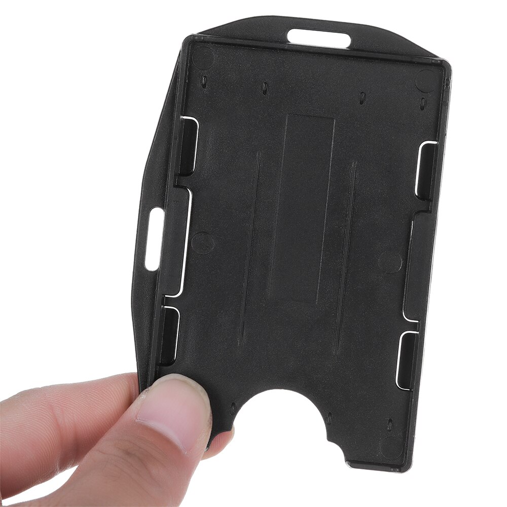 Portable Practical Durable Multi-use Hard Plastic Badge Work ID Card Holder Protector Cover Case Double Sided ID Card Box Supply